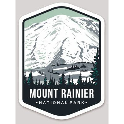 Mount Rainier National Park Die Cut Sticker Large – Emblem Collection 2