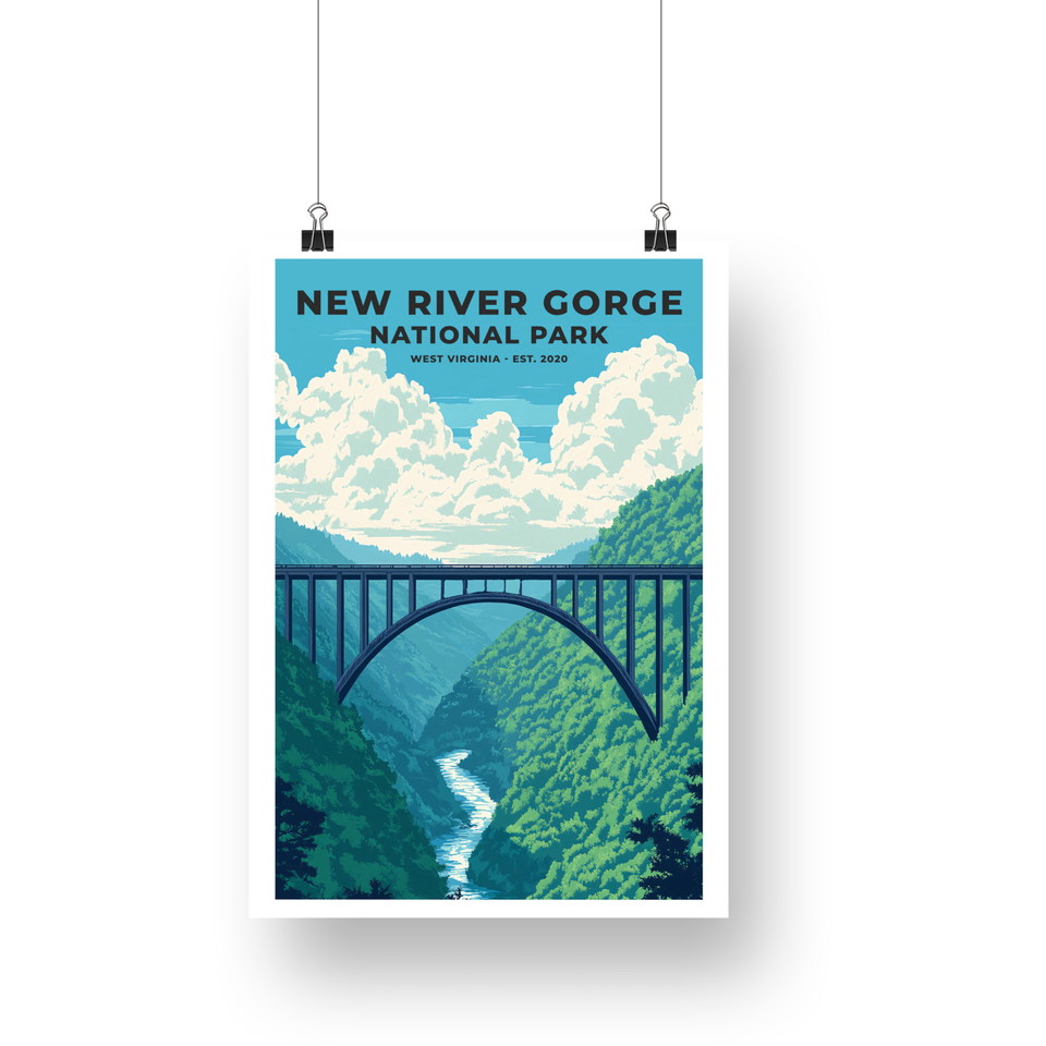 New River Gorge National Park Poster – Bridge & Green River Gorge
