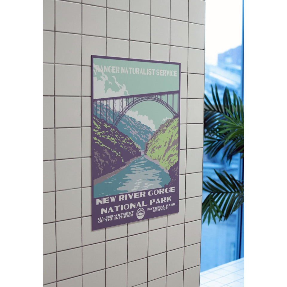 New River Gorge National Park Poster – Purple Bridge & River Gorge – Ranger Header