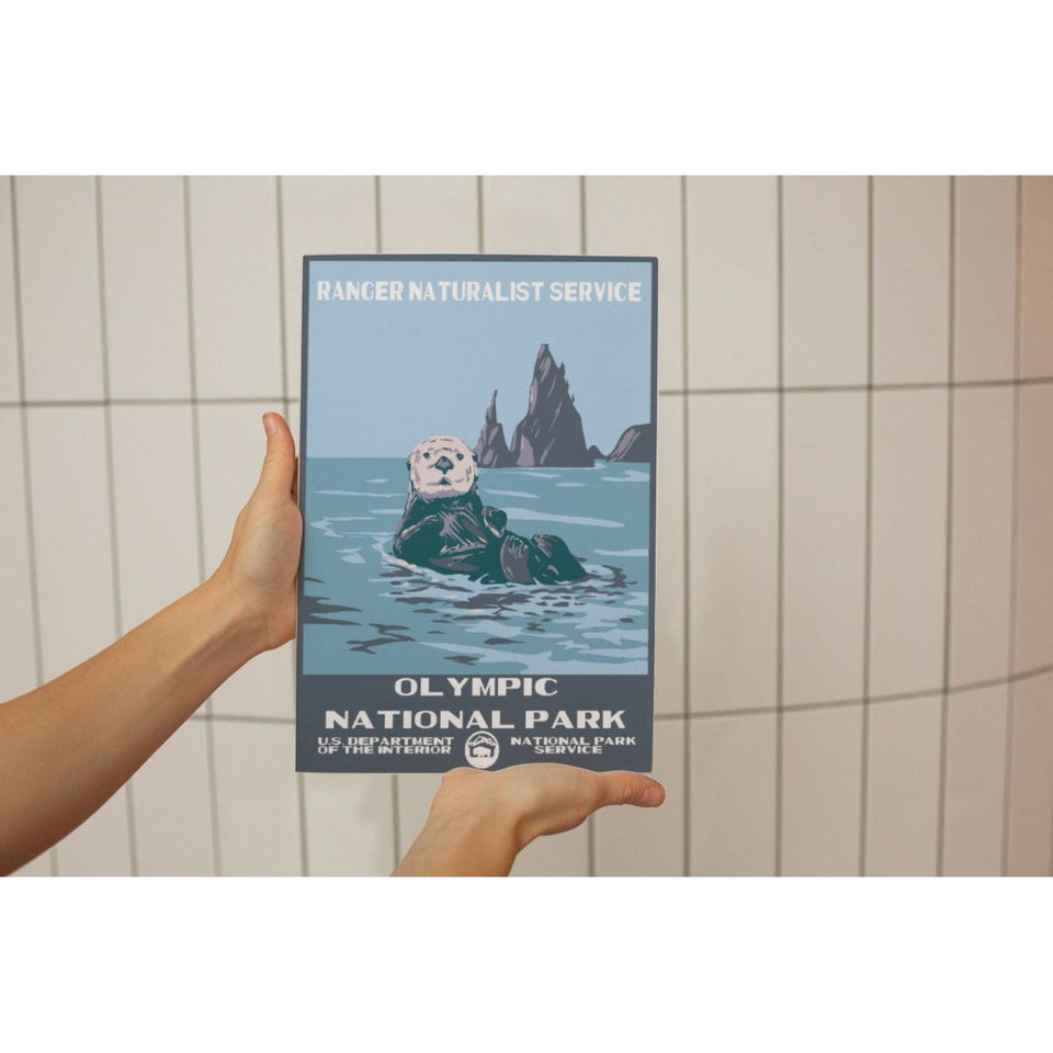 Olympic National Park Poster – Sea Otter & Coastal Stacks – Ranger Header