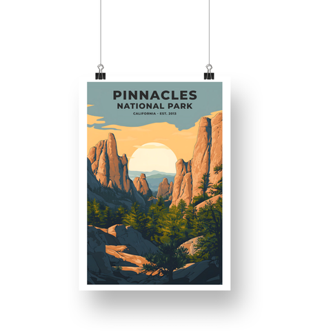 Pinnacles National Park Poster – Rock Spires & Valley Overlook