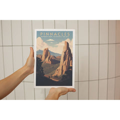 Pinnacles National Park Poster – Tall Rock Spires & Desert Valley