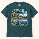 Pacific Northwest National Parks T-Shirt — Comfort Colors 1717 in Blue Spruce