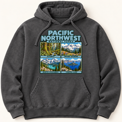 Pacific Northwest National Parks Hoodie — Garment-Dyed in Pepper