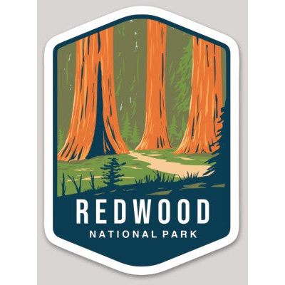 Redwood National Park Die Cut Sticker Large – Emblem Design
