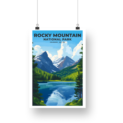 Rocky Mountain National Park Poster – Blue Lake & Pine Valley