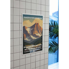 Rocky Mountain National Park Poster – Golden Granite & Alpine Valley – Ranger Header