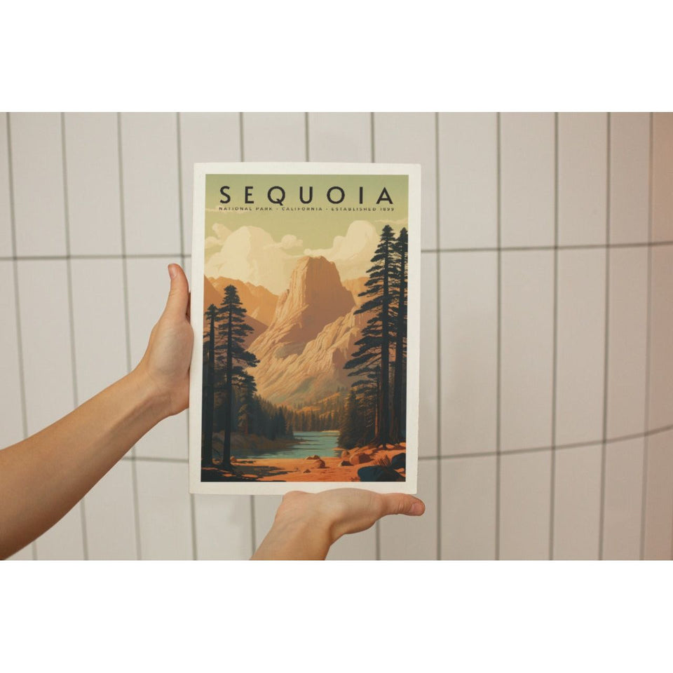 Sequoia National Park Poster – Golden Mountain & Pine Valley