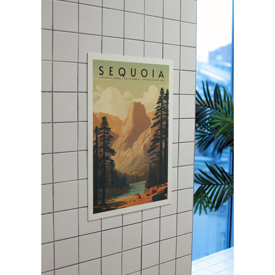 Sequoia National Park Poster – Golden Mountain & Pine Valley