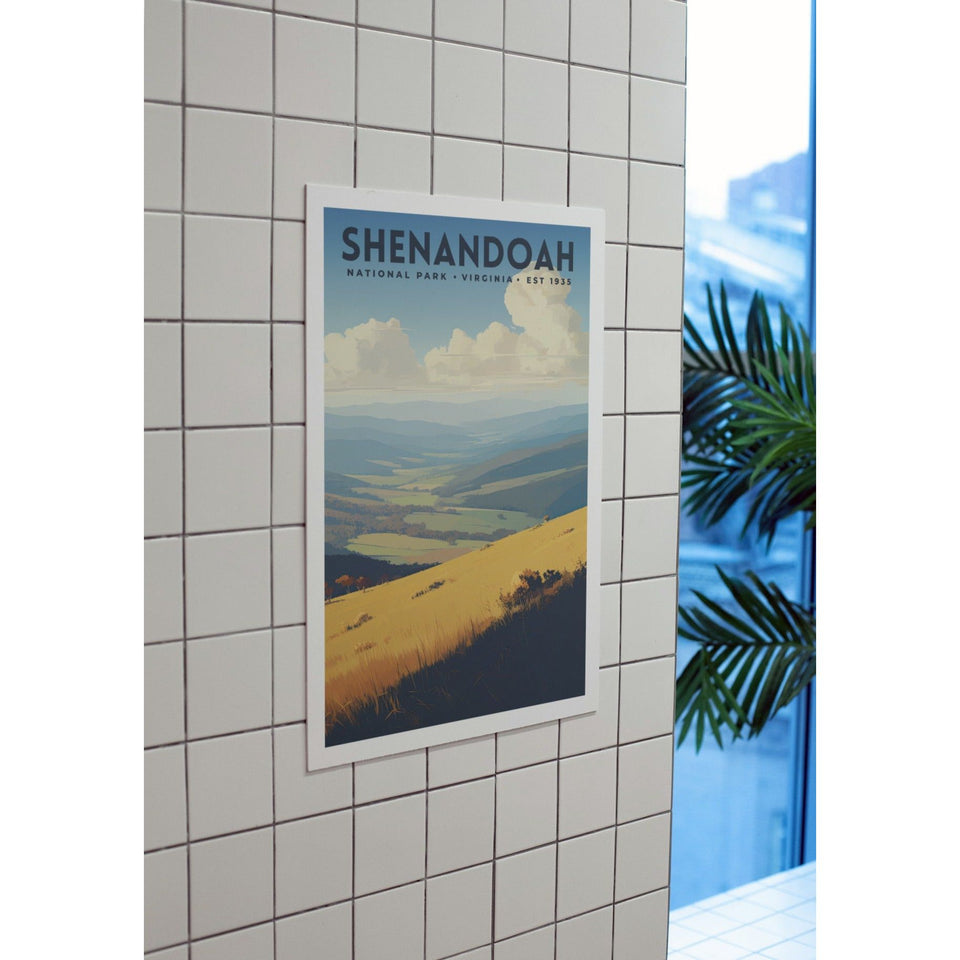 Shenandoah National Park Poster – Layered Valley & Golden Hills