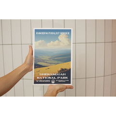 Shenandoah National Park Poster – Layered Valley & Golden Hills – Ranger Header