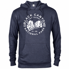 Black Canyon of the Gunnison hoodie — Denim Heather — concept mockup