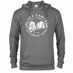 Black Canyon of the Gunnison hoodie — Graphite Heather — concept mockup