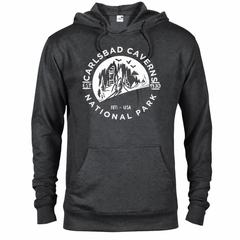 Carlsbad Caverns hoodie — Heather Graphite — concept mockup