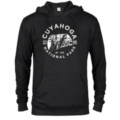Cuyahoga Valley hoodie — Black — concept mockup