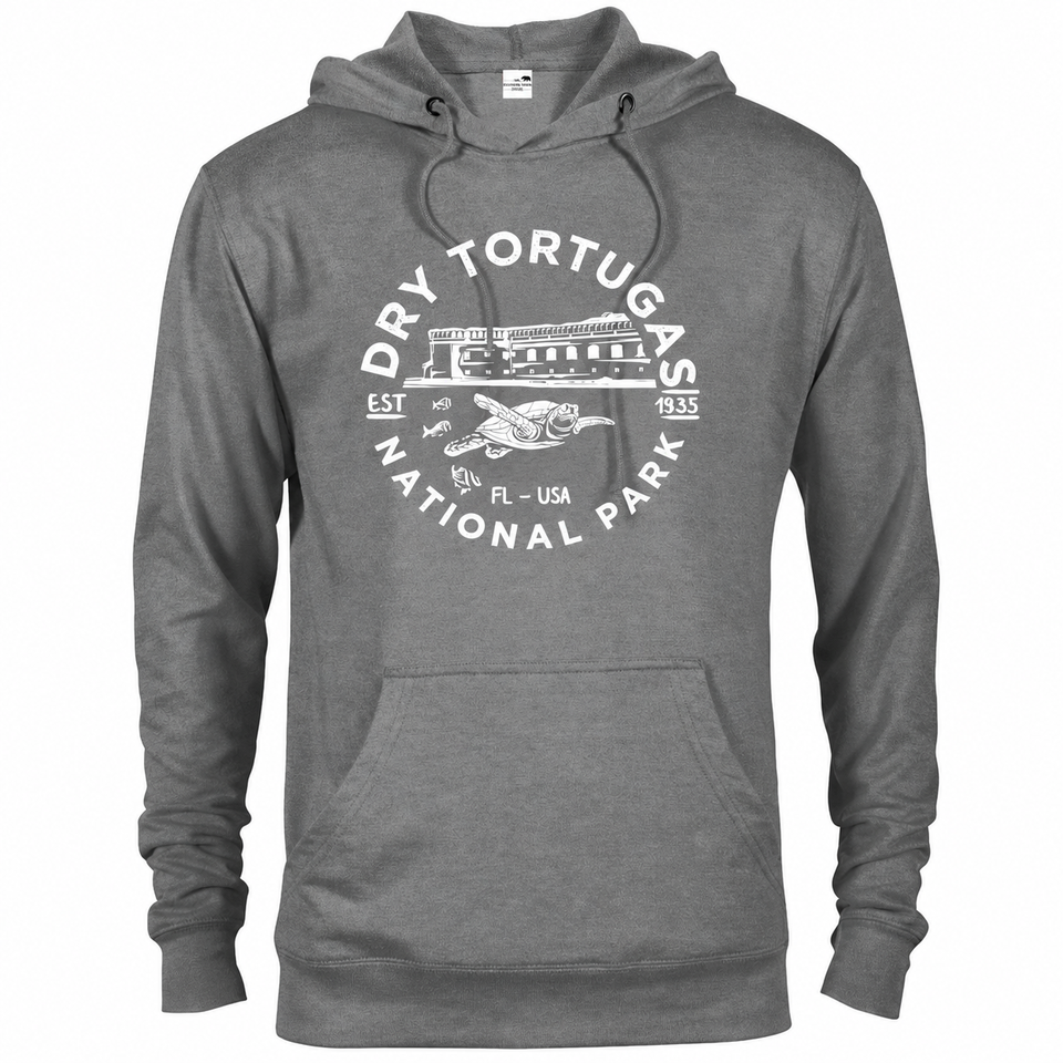 Dry Tortugas hoodie — Graphite Heather — concept mockup