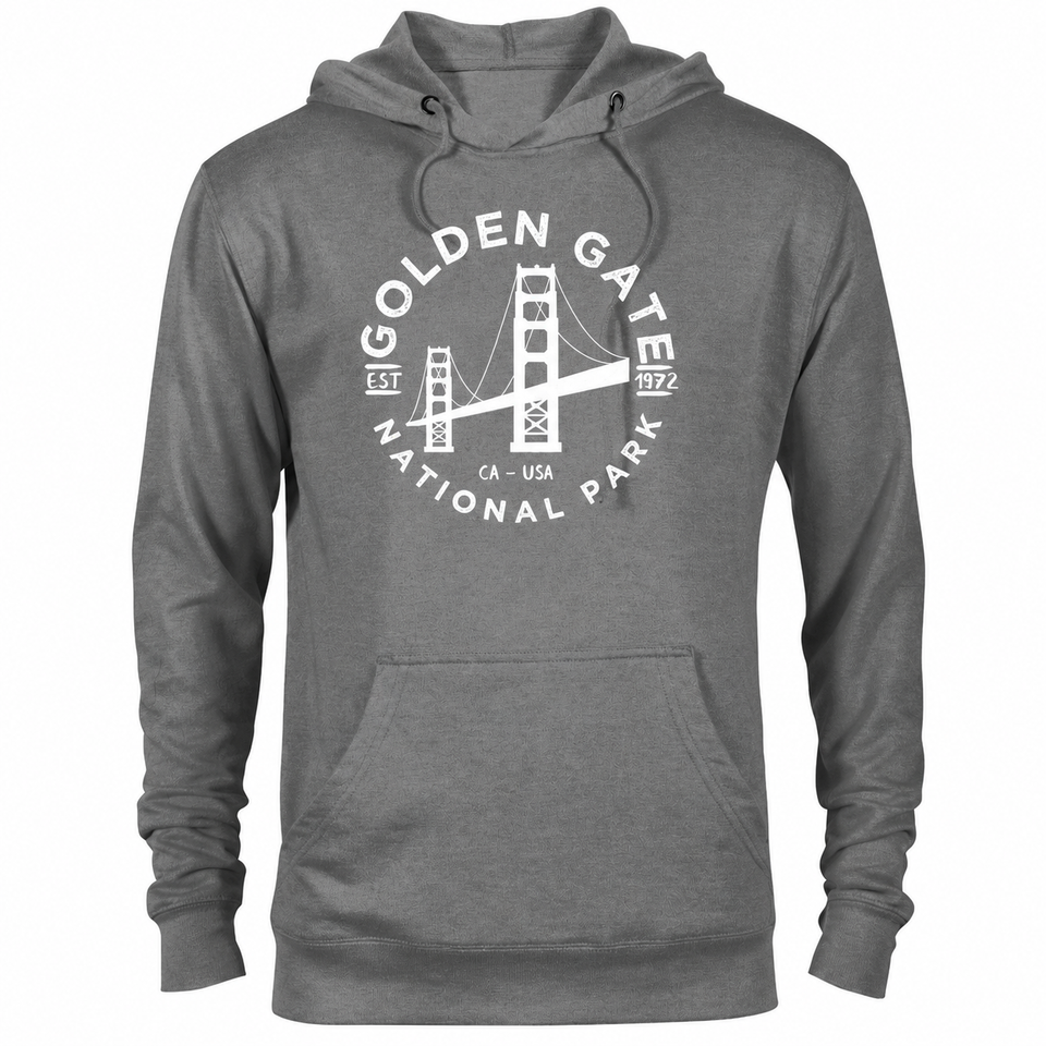 Golden Gate hoodie — Graphite Heather — concept mockup