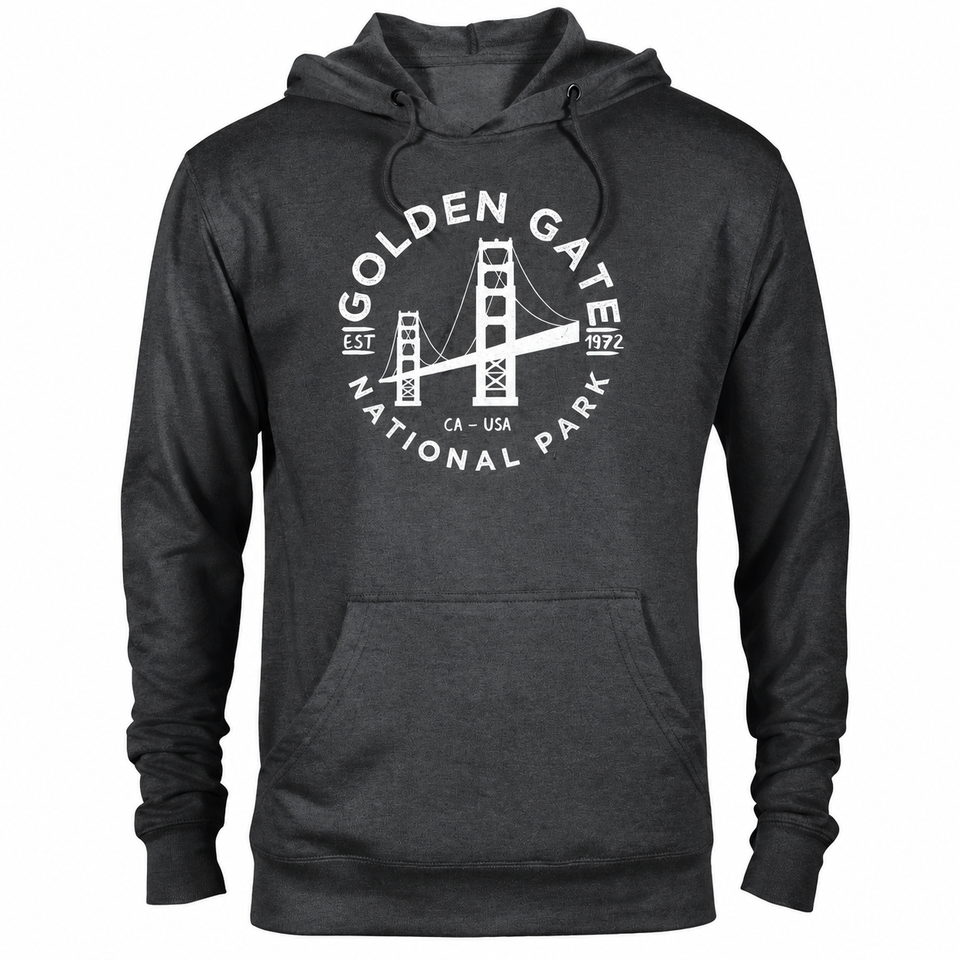 Golden Gate hoodie — Heather Graphite — concept mockup