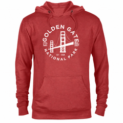 Golden Gate hoodie — Red Heather — concept mockup