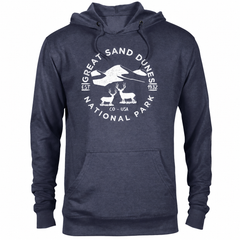 Great Sand Dunes hoodie — Denim Heather — concept mockup