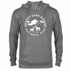 Great Sand Dunes hoodie — Graphite Heather — concept mockup
