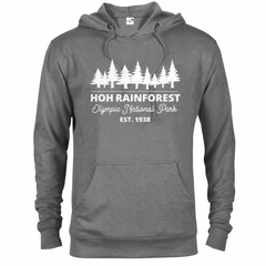 Hoh Rainforest hoodie — Graphite Heather — concept mockup