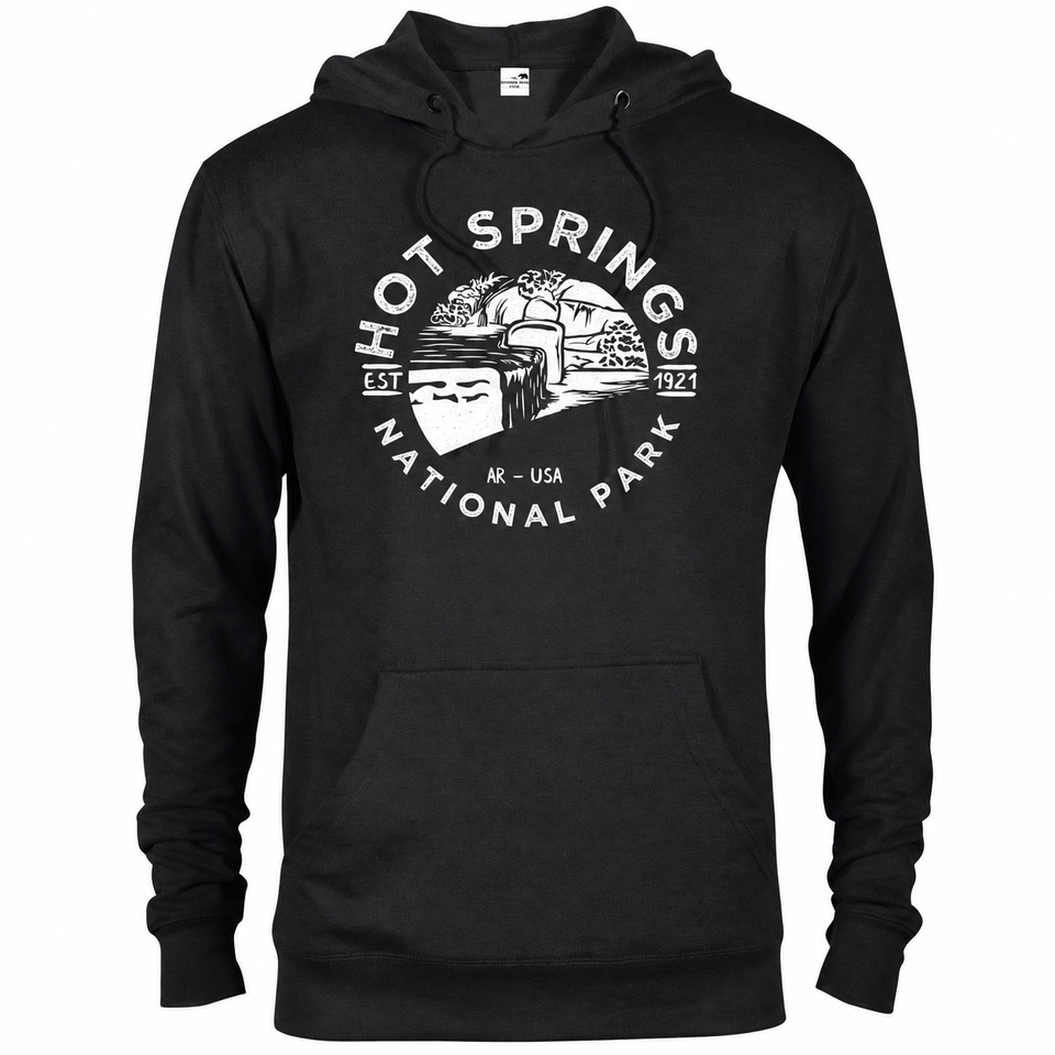 Hot Springs hoodie — Black — concept mockup