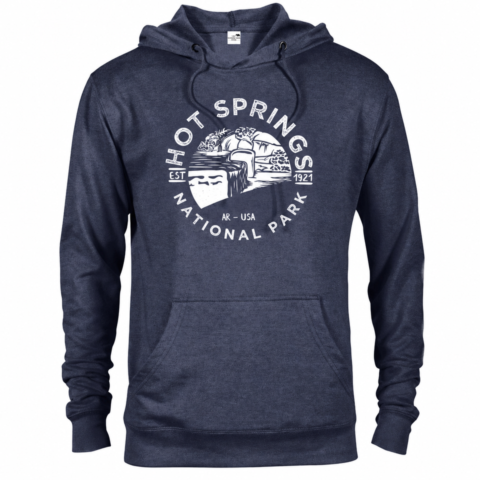 Hot Springs hoodie — Denim Heather — concept mockup