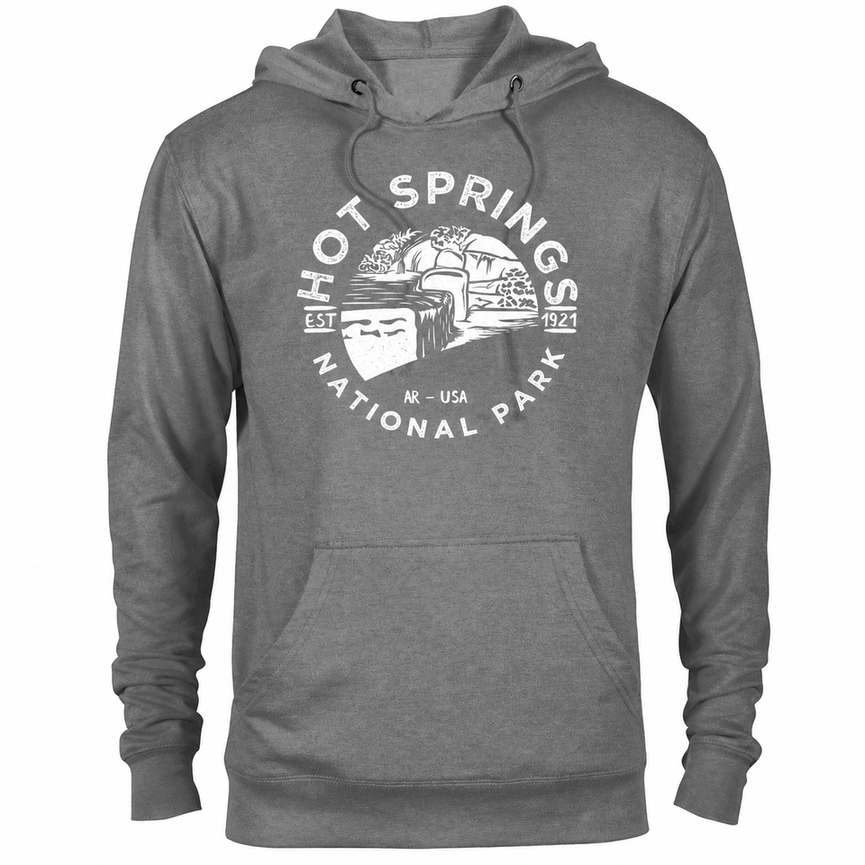 Hot Springs hoodie — Graphite Heather — concept mockup