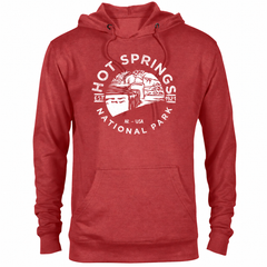 Hot Springs hoodie — Red Heather — concept mockup