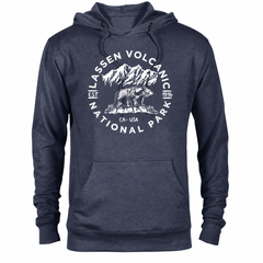 Lassen Volcanic hoodie — Denim Heather — concept mockup