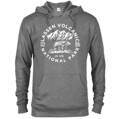 Lassen Volcanic hoodie — Graphite Heather — concept mockup