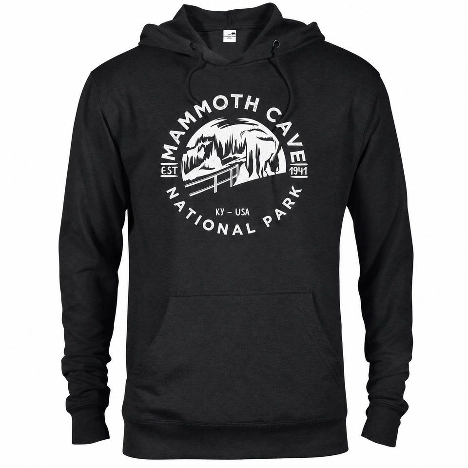 Mammoth Cave hoodie — Black — concept mockup