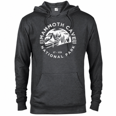 Mammoth Cave hoodie — Heather Graphite — concept mockup