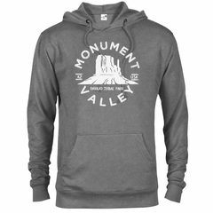 Monument Valley hoodie — Graphite Heather — concept mockup