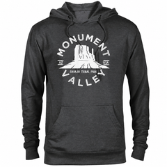 Monument Valley hoodie — Heather Graphite — concept mockup