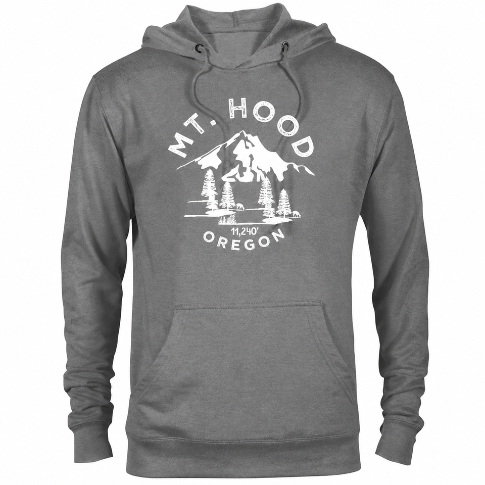 Mount Hood hoodie — Graphite Heather — concept mockup