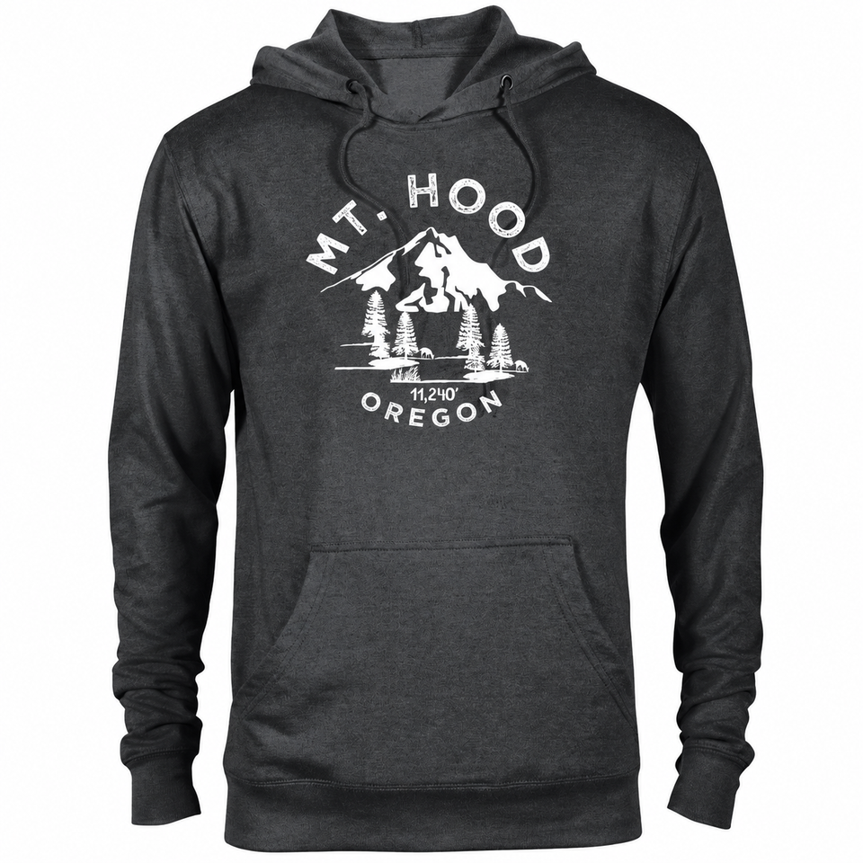 Mount Hood hoodie — Heather Graphite — concept mockup