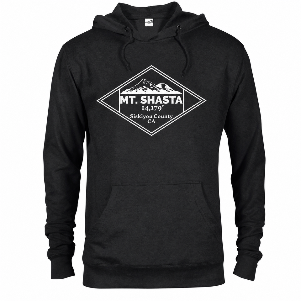 Mount Shasta hoodie — Black — concept mockup
