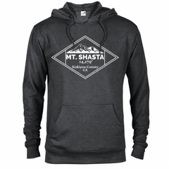 Mount Shasta hoodie — Heather Graphite — concept mockup
