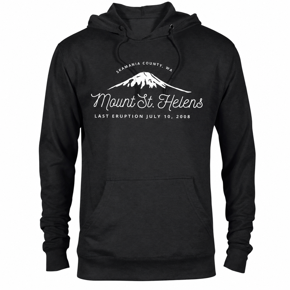 Mount St Helens hoodie — Black — concept mockup