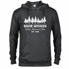 Muir Woods hoodie — Heather Graphite — concept mockup