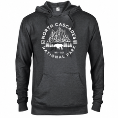 North Cascades hoodie — Heather Graphite — concept mockup
