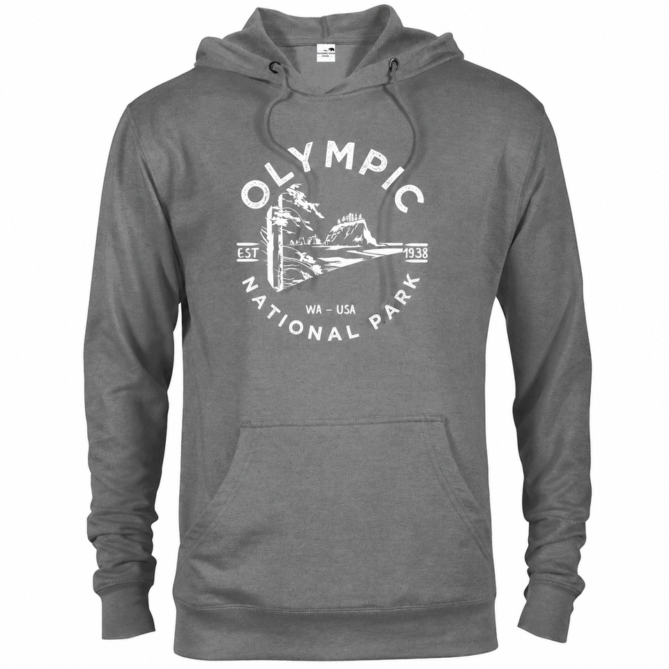 Olympic hoodie — Graphite Heather — concept mockup