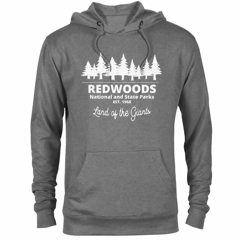 Redwood hoodie — Graphite Heather — concept mockup