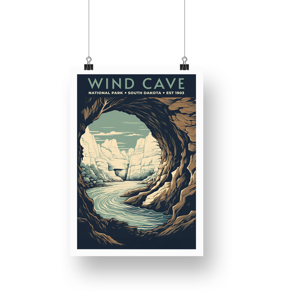 Wind Cave National Park Poster – Cave Arch & Underground Pool