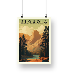 Sequoia National Park Poster – Golden Mountain & Pine Valley