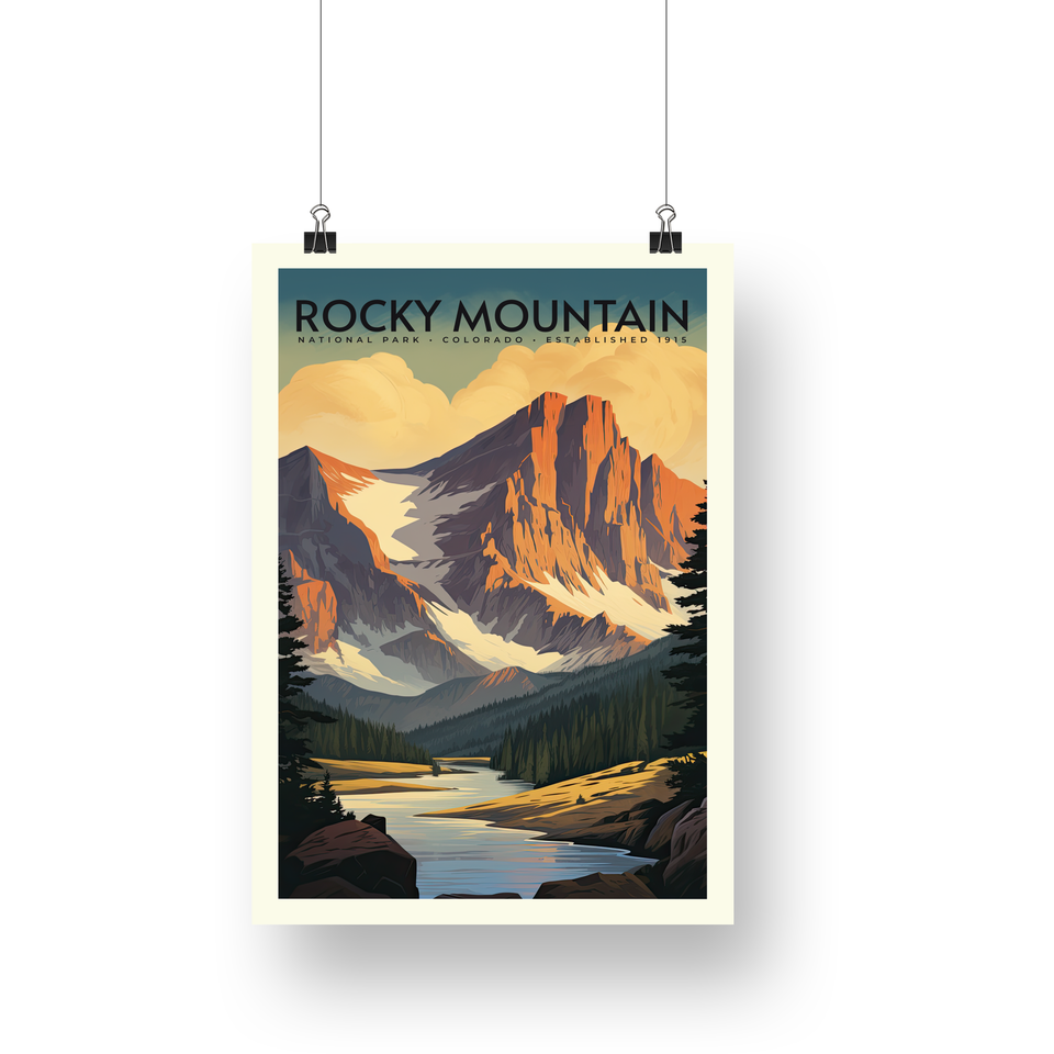 Rocky Mountain National Park Poster – Golden Granite & Alpine Valley