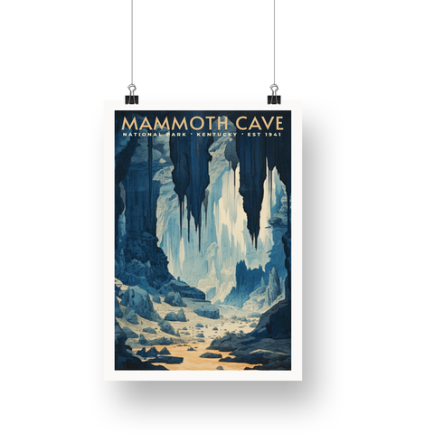 Mammoth Cave National Park Poster – Blue Cave & Hanging Columns