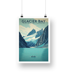 Glacier Bay National Park Poster – Blue Glacier & Mountain Walls